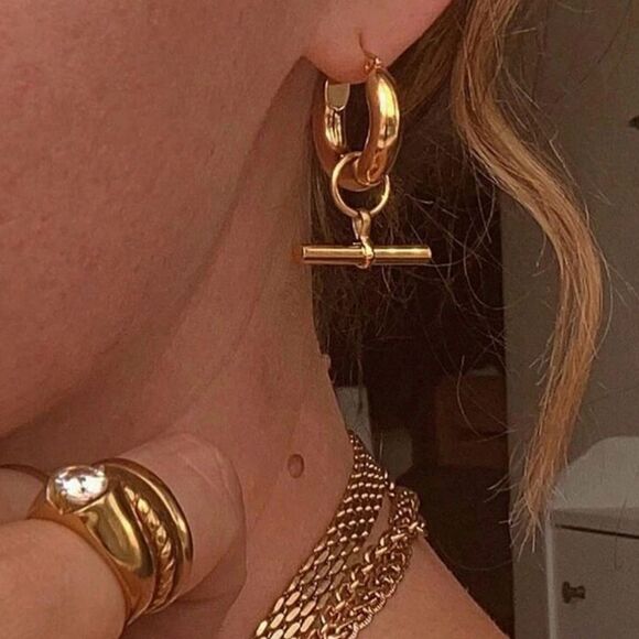 Anthropologie Jewelry - Statement hoop earrings N673